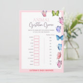 Butterfly Baby shower - bewerkbare naam, 5x7 Kaart (Staand voorkant)