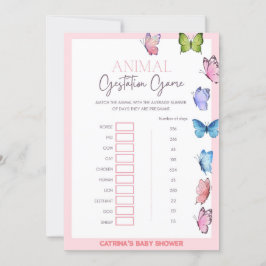 Butterfly Baby shower - bewerkbare naam, 5x7 Kaart