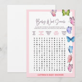 Butterfly Baby shower - bewerkbare naam, 5x7 Kaart (Voorkant / Achterkant)
