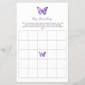 Butterfly Baby shower Bingo Game Elegant Script Flyer (Voorkant)