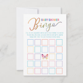 Butterfly Baby shower Bingo spel