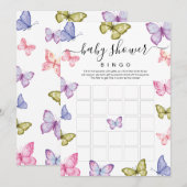 Butterfly Baby shower bingogame Kaart (Voorkant / Achterkant)
