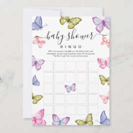 Butterfly Baby shower bingogame Kaart