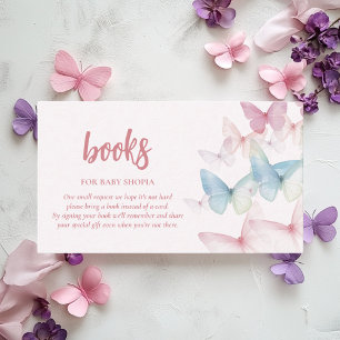 Butterfly Baby shower Boek voor Baby Informatiekaartje