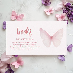 Butterfly Baby shower Boek voor Baby Informatiekaartje