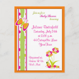 Butterfly & Baby shower Briefkaart Uitnodiging