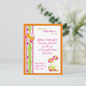 Butterfly & Baby shower Briefkaart Uitnodiging (Staand voorkant)