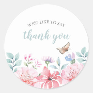 Butterfly Baby shower Classic Round Sticker