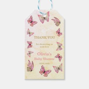 Butterfly Baby shower Dank u Cadeau Labels Cadeaulabel
