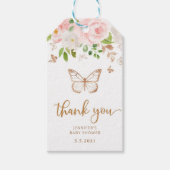 Butterfly baby shower dank u label cadeaulabel (Voorkant)