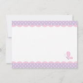 Butterfly Baby shower Dank u paars roze Bedankkaart (Achterkant)