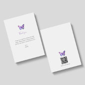 Butterfly Baby shower Dank u QR Code Bedankkaart