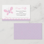 Butterfly Baby shower Diaper Raffle Ticket Informatiekaartje (Voorkant / Achterkant)