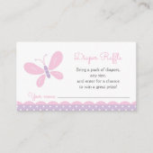 Butterfly Baby shower Diaper Raffle Ticket Informatiekaartje (Voorkant)