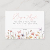 Butterfly Baby shower Diaper Raffle Ticket Informatiekaartje (Voorkant)