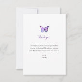 Butterfly-Baby shower - Eenvoudig minimalistisch Bedankkaart (Voorkant)