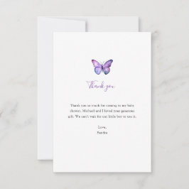 Butterfly-Baby shower - Eenvoudig minimalistisch Bedankkaart
