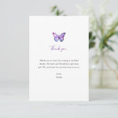 Butterfly-Baby shower - Eenvoudig minimalistisch Bedankkaart (Staand voorkant)