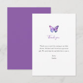 Butterfly-Baby shower - Eenvoudig minimalistisch Bedankkaart (Voorkant / Achterkant)