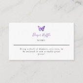 Butterfly Baby shower Elegant Diaper Raffle Script Informatiekaartje (Voorkant)