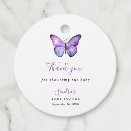 Butterfly Baby shower Elegant Hartelijk dank voor Bedankjes Labels