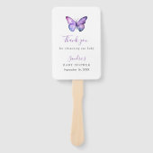 Butterfly Baby shower Elegant Hartelijk dank voor Handwaaier (Voorkant)