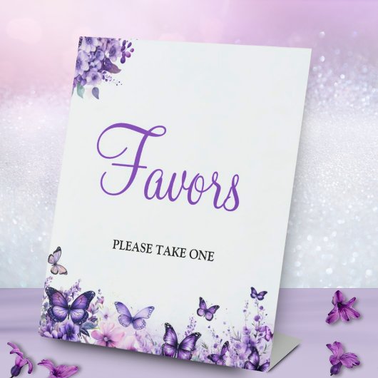 Butterfly Baby shower Favors Reclamebord Met Voetstuk