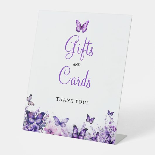 Butterfly Baby shower geschenken en Kaarten Reclamebord Met Voetstuk (Voorkant)