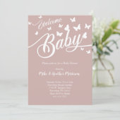 Butterfly Baby shower Geslacht Neutraal Kaart (Staand voorkant)