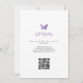 Butterfly Baby shower Gift Registry QR Code Kaart (Achterkant)