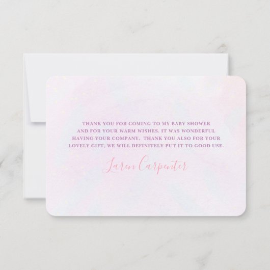 Butterfly Baby shower Girl Flat Hartelijk dank Bedankkaart (Achterkant)