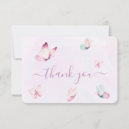 Butterfly Baby shower Girl Flat Hartelijk dank Bedankkaart