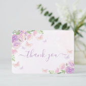 Butterfly Baby shower Girl Flat Hartelijk dank Bedankkaart (Staand voorkant)