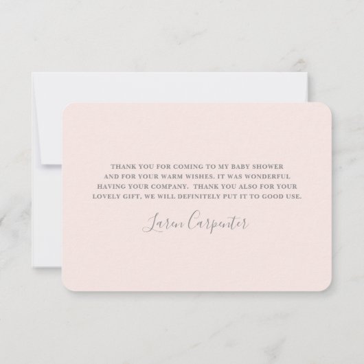 Butterfly Baby shower Girl Flat Hartelijk dank Bedankkaart (Achterkant)