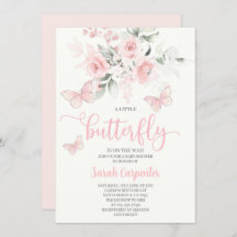 Butterfly Baby shower Girl Invitation