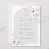 Butterfly Baby shower Girl Invitation Kaart (Voorkant)