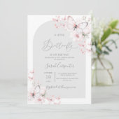 Butterfly Baby shower Girl Invitation Kaart (Staand voorkant)