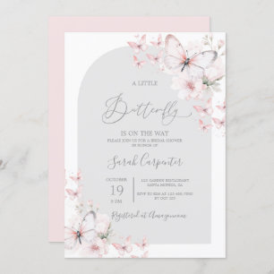 Butterfly Baby shower Girl Invitation Kaart
