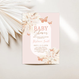 Butterfly Baby shower Girl Invitation Kaart