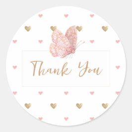 Butterfly Baby shower Hartelijk dank Ronde Sticker