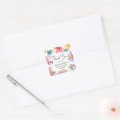 Butterfly Baby shower Hartelijk dank Vierkante Sticker (Envelop)