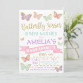 Butterfly Baby shower Invitation | Baby Shower Kaart (Staand voorkant)