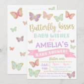 Butterfly Baby shower Invitation | Baby Shower Kaart (Voorkant / Achterkant)