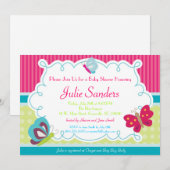 Butterfly Baby shower Invitation, Butterflies Kaart (Voorkant / Achterkant)