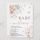 Butterfly Baby Shower Invitation Girl Kaart (Voorkant)