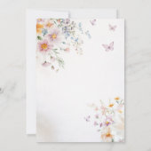 Butterfly Baby Shower Invitation Girl Kaart (Achterkant)