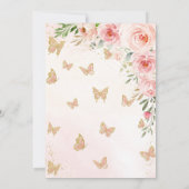 Butterfly Baby shower Invitation girl Kaart (Achterkant)
