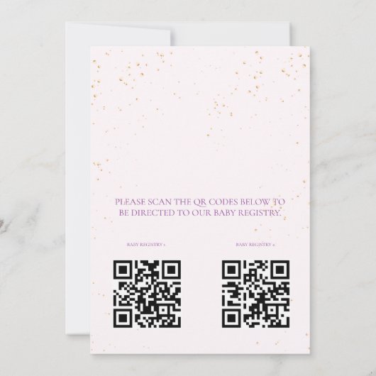 Butterfly Baby Shower Invitation Kaart (Achterkant)