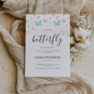 Butterfly Baby shower Invitation, Kaart