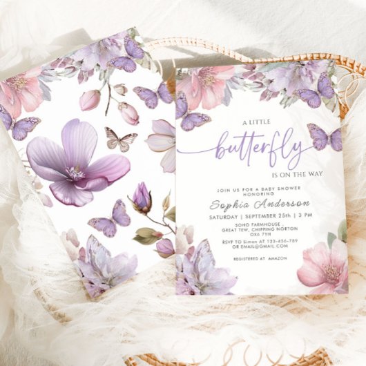 Butterfly Baby Shower Kaart
